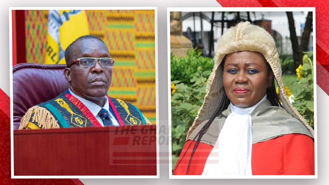 Speaker of Parliament, Alban Bagbin (L) and Chief Justice Gertrude Torkonoo (R)