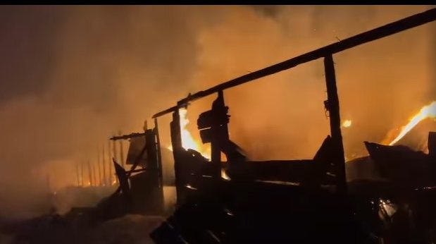 Techiman central market on fire