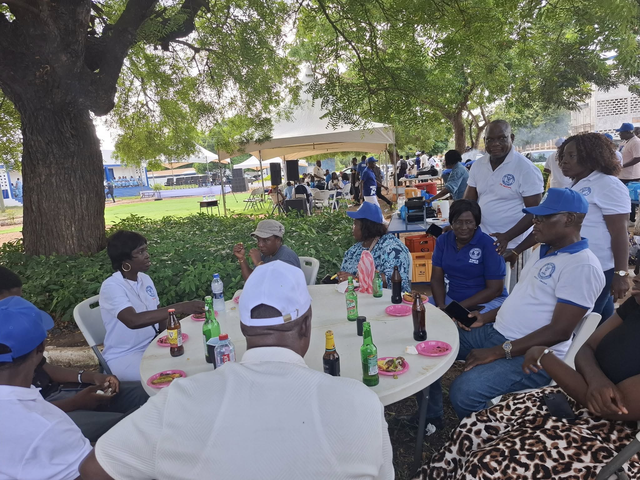 Mrs. Barbara Juliet Tekyiwaa Thompson having fun with some old students